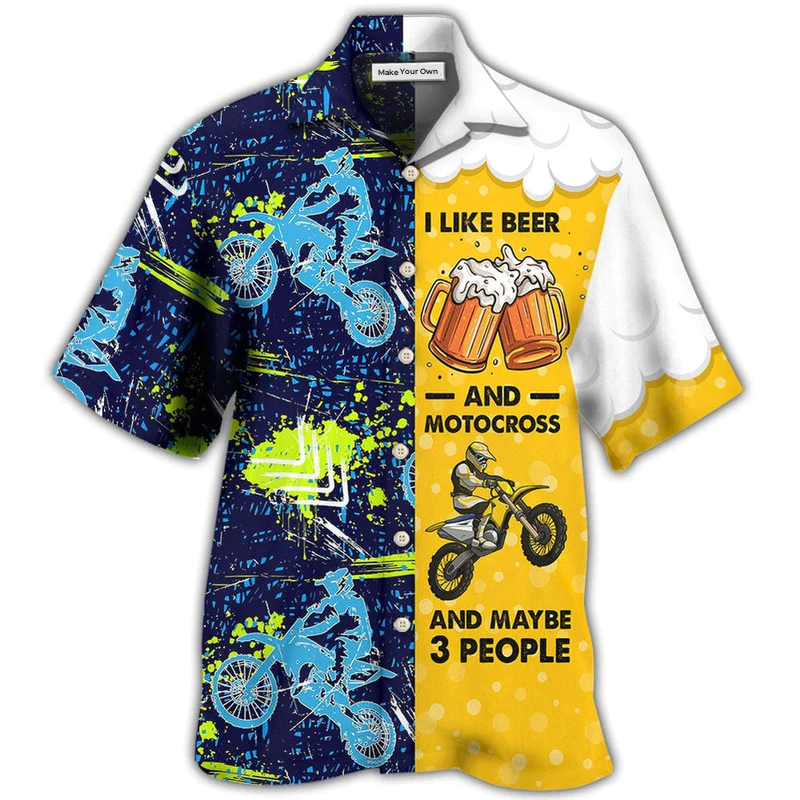 Beer Motocross Hawaiian Shirt Design View For Resort Travel And Thoughtful Gifting