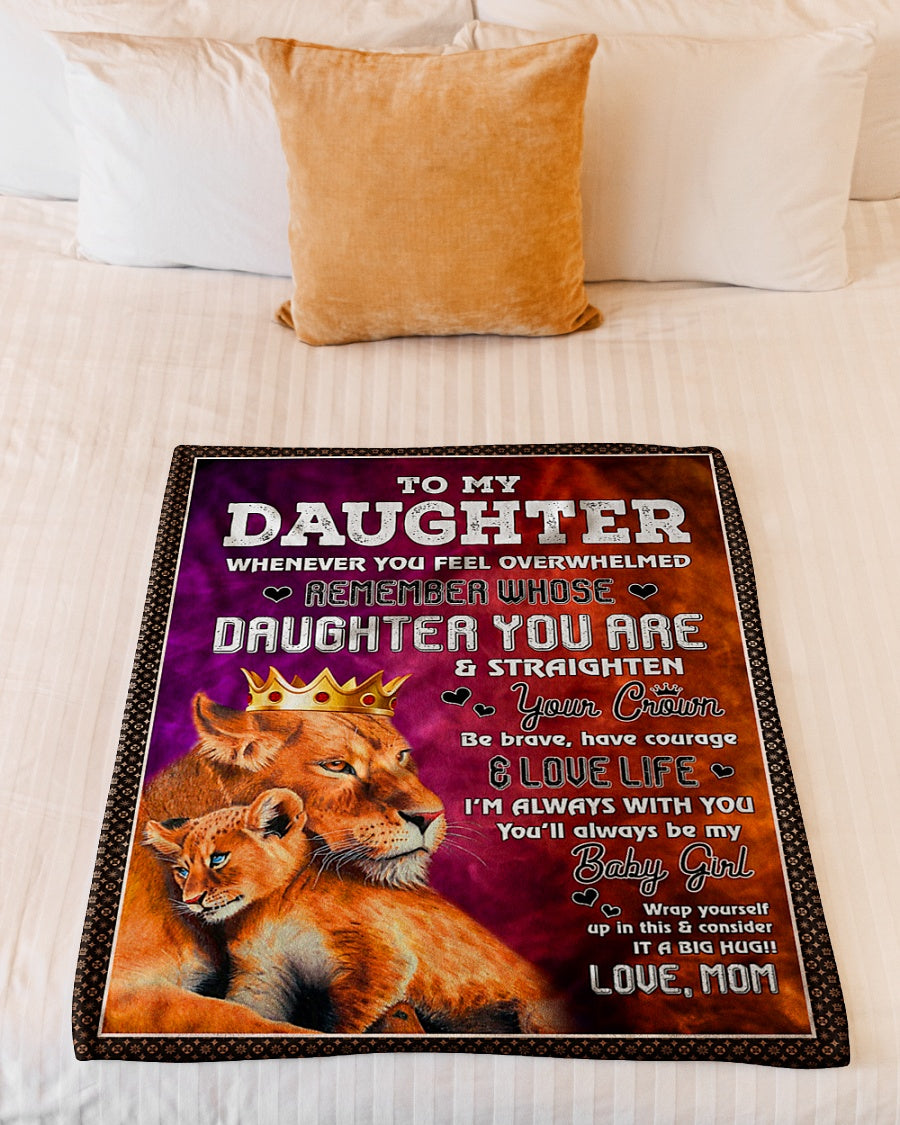 Lion I'm Always With You Daughter Gift Flannel Blanket For Cozy Bedroom Sofa Decor