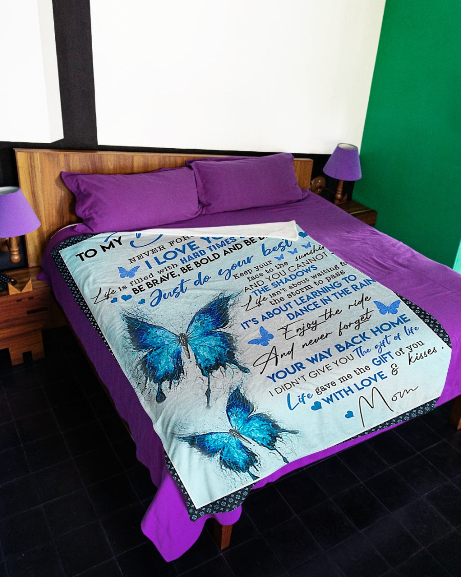 Butterfly To My Daughter Never Forget That I Love You Flannel Blanket For Cozy Bedroom Sofa Decor