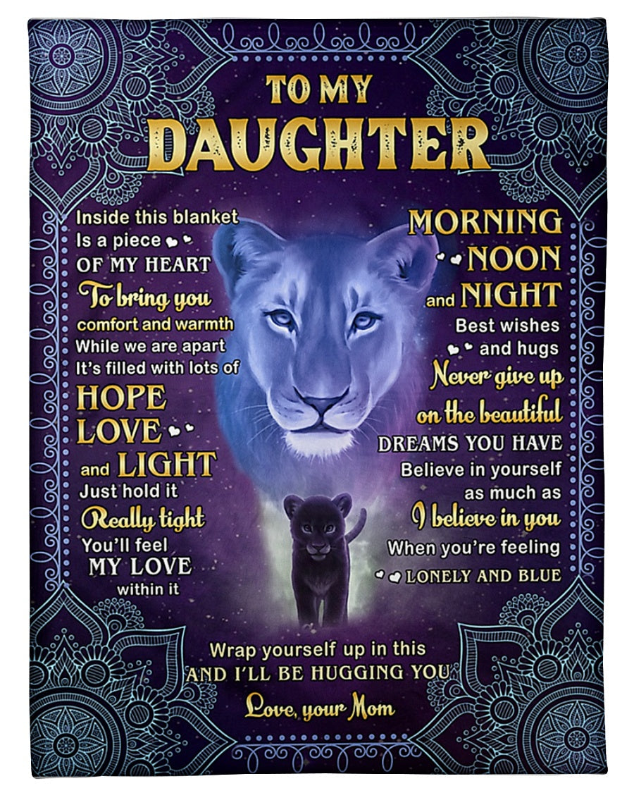 Lion I Believe In You Daughter Gift Flannel Blanket For Cozy Bedroom Sofa Decor