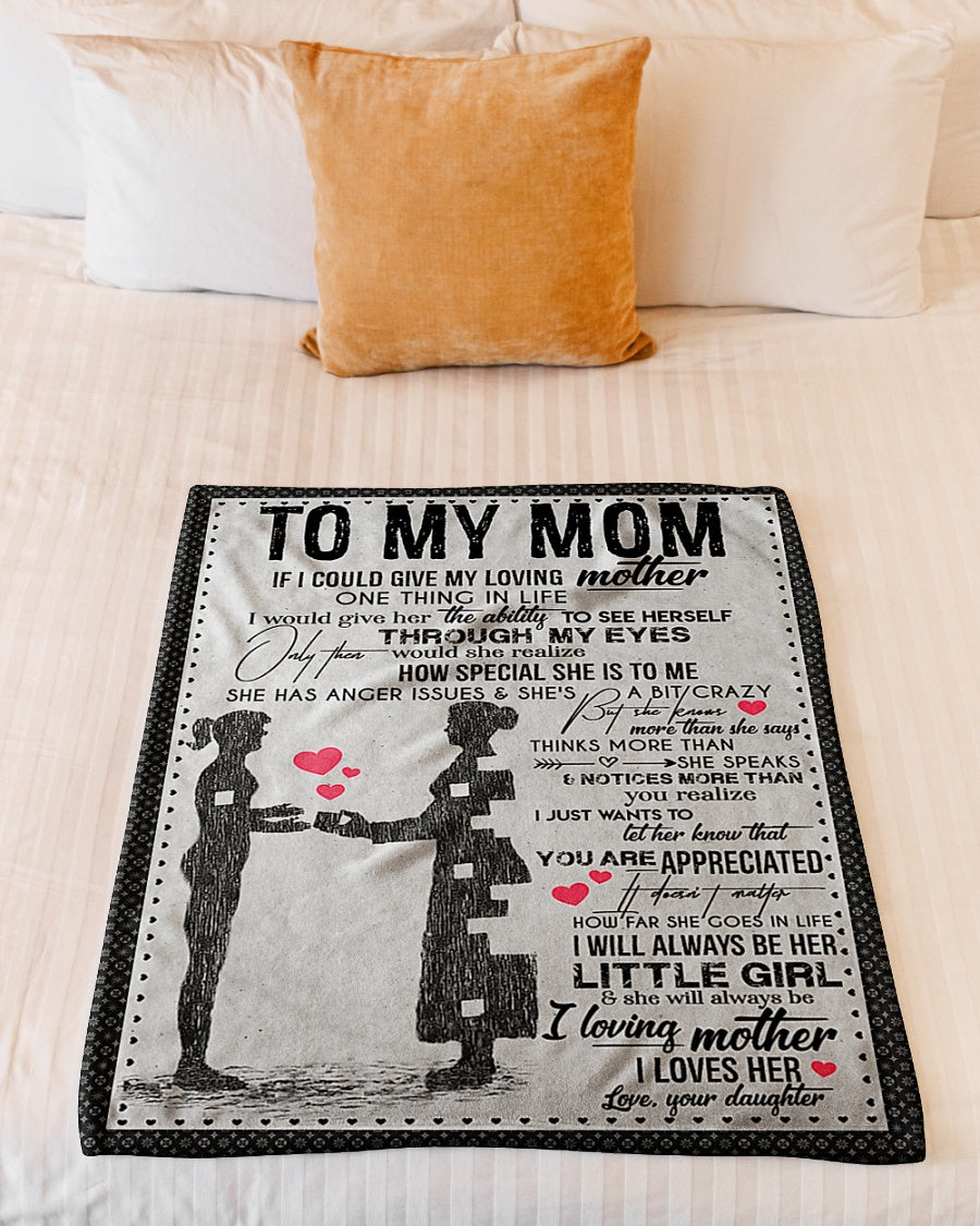 Family I Will Always Be Her Little Girl Mother Flannel Blanket For Cozy Bedroom Sofa Decor
