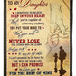 Family Deep In Your Heart Daughter Gift Flannel Blanket For Cozy Bedroom Sofa Decor