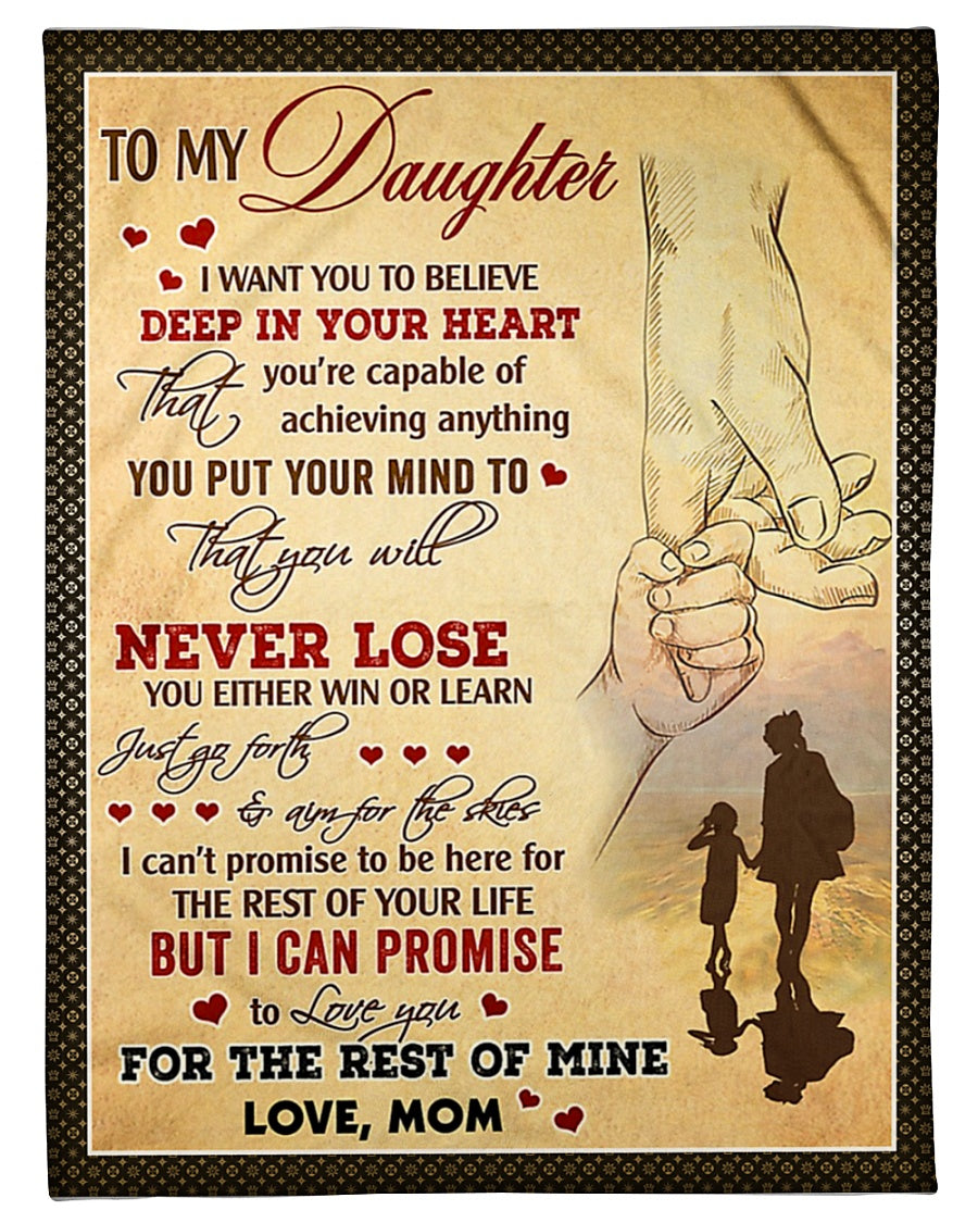 Family Deep In Your Heart Daughter Gift Flannel Blanket For Cozy Bedroom Sofa Decor