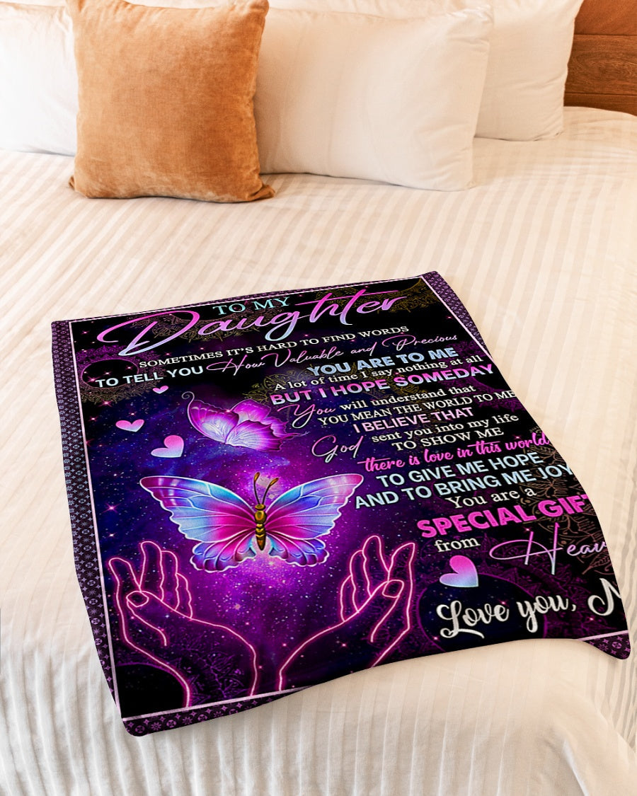 Butterfly Lover How Valuable And Precious You Are To Me Flannel Blanket For Cozy Bedroom Sofa Decor