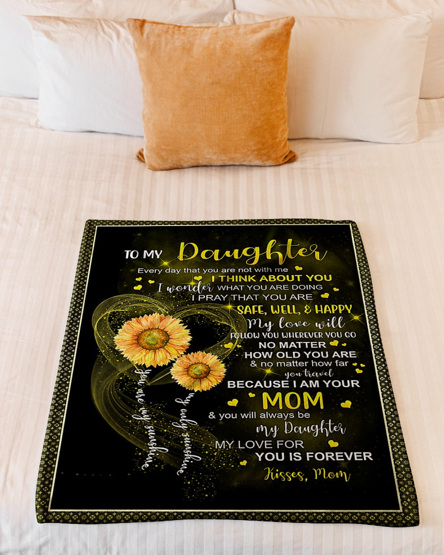 Sunflower I Think About You Flannel Blanket For Cozy Bedroom Sofa Decor