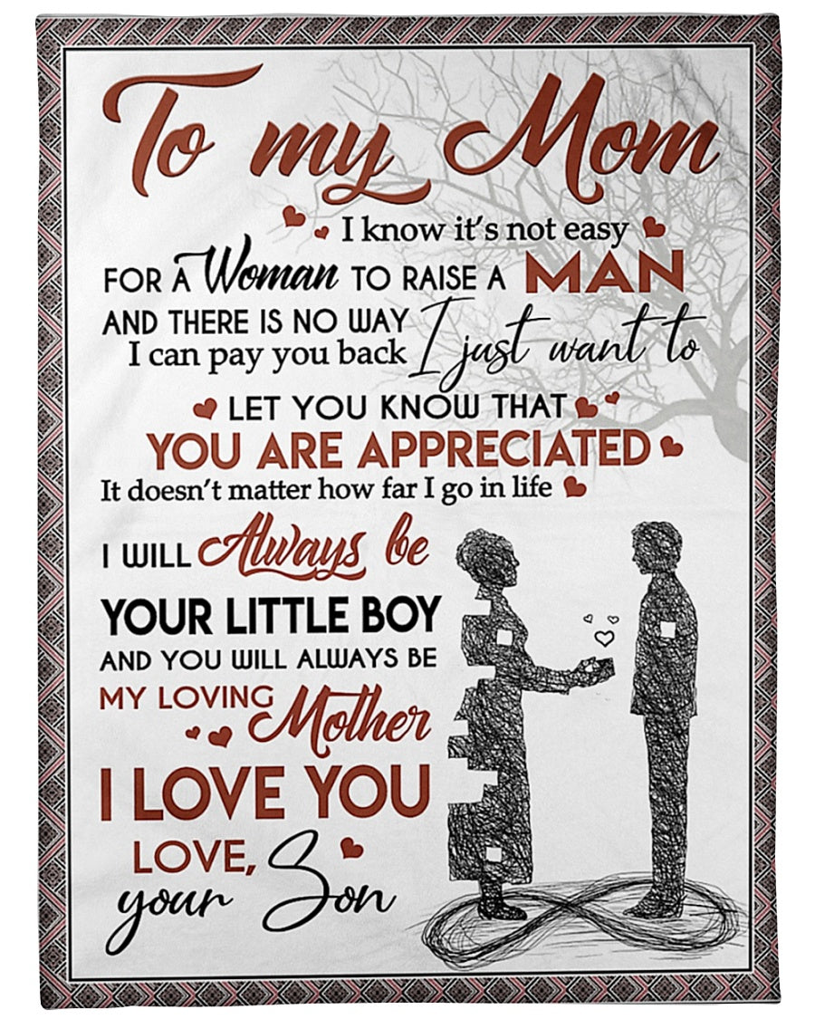 Family I Love You To The Moon And Back My Loving Mother Flannel Blanket For Cozy Bedroom Sofa Decor
