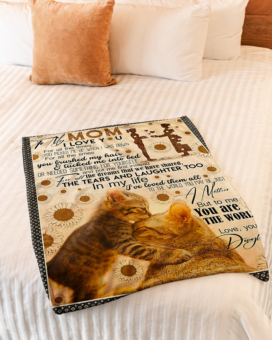 Cat To My Mom Cat In My Life Flannel Blanket For Cozy Bedroom Sofa Decor