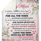 Family To My Mom Flannel Blanket For Cozy Bedroom Sofa Decor