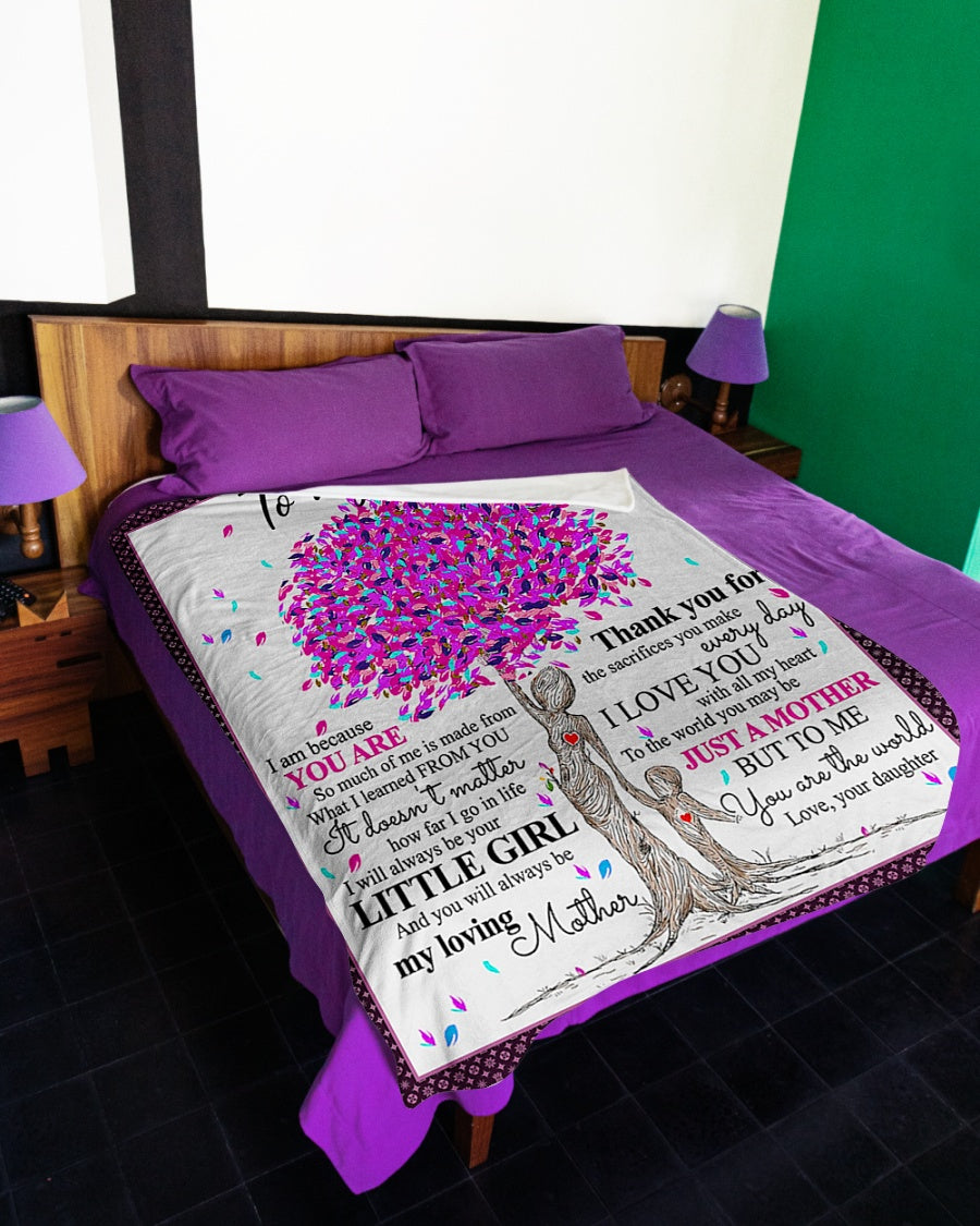 Family To Me You Are The World Little Girl Flannel Blanket For Cozy Bedroom Sofa Decor