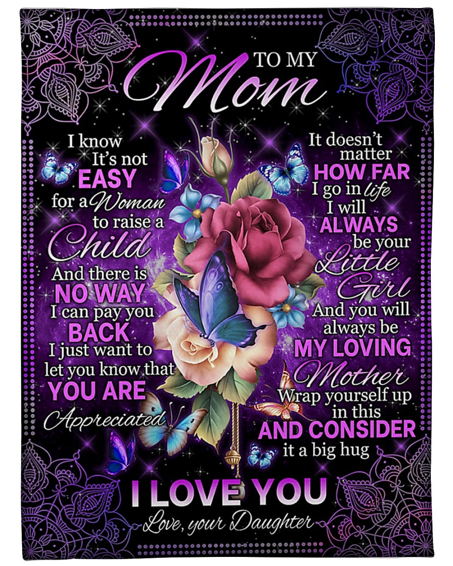 Rose I Loved You My Whole Life Mother Flannel Blanket For Cozy Bedroom Sofa Decor
