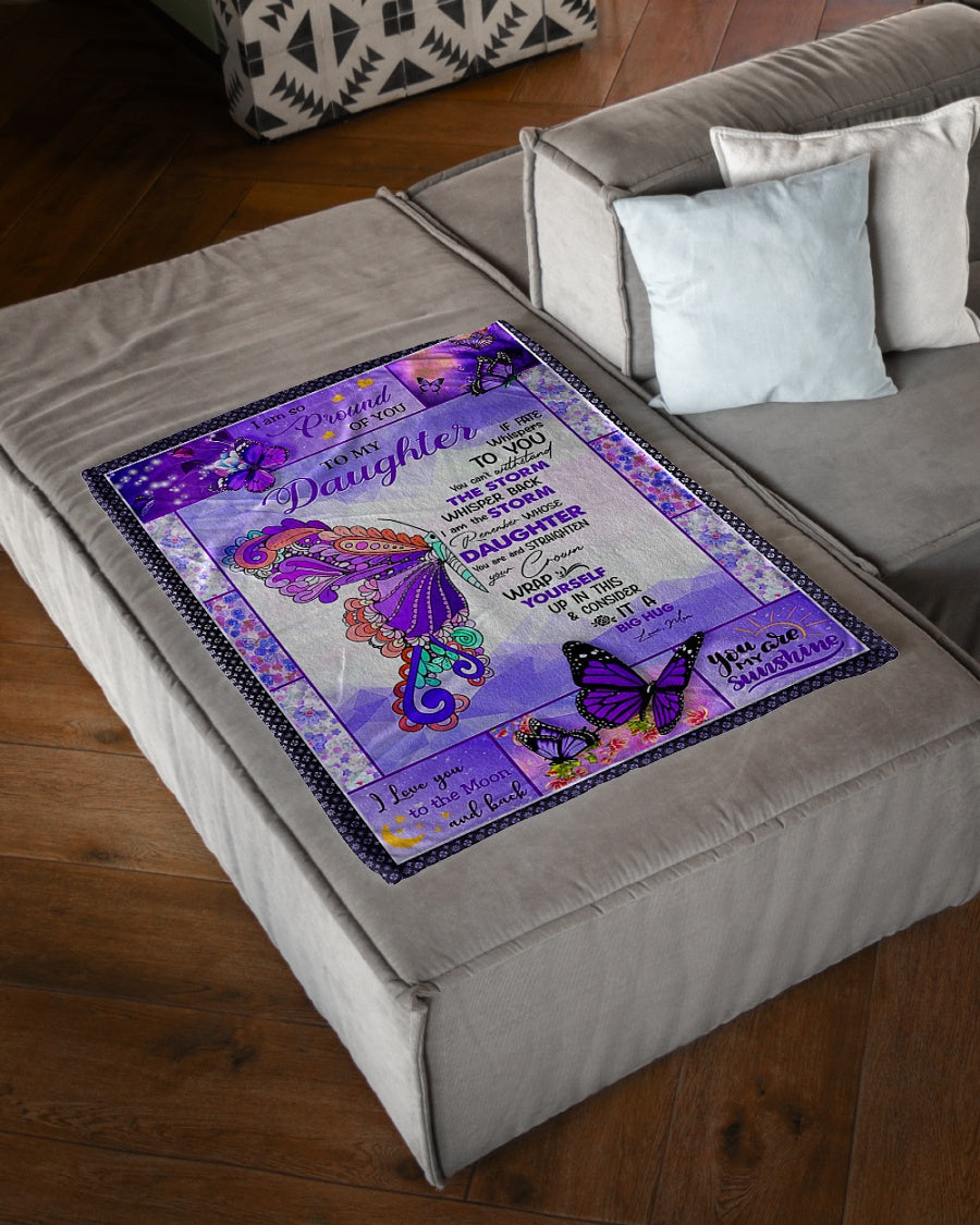 Butterfly If Fate Whispers To You Mom To Daughter Flannel Blanket For Cozy Bedroom Sofa Decor