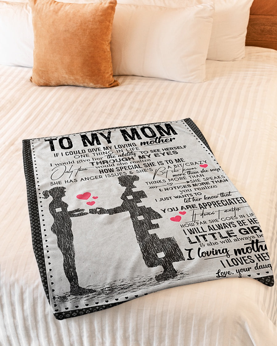Family I Will Always Be Her Little Girl Mother Flannel Blanket For Cozy Bedroom Sofa Decor