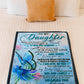 Butterfly Mom To Daughter Love Gift Flannel Blanket For Cozy Bedroom Sofa Decor
