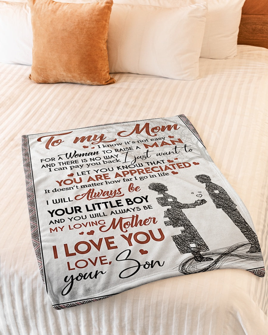 Family I Love You To The Moon And Back My Loving Mother Flannel Blanket For Cozy Bedroom Sofa Decor