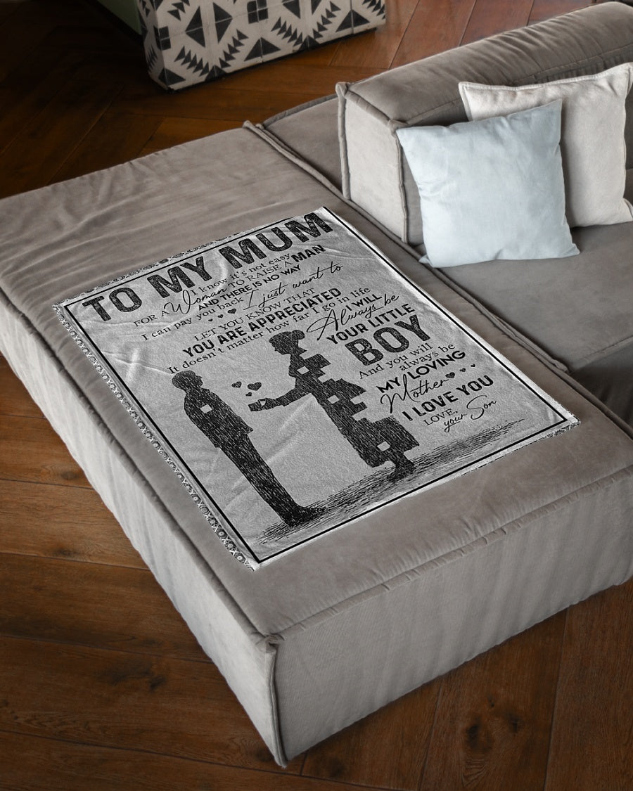 Family You Will Always Be My Loving Mother Flannel Blanket For Cozy Bedroom Sofa Decor