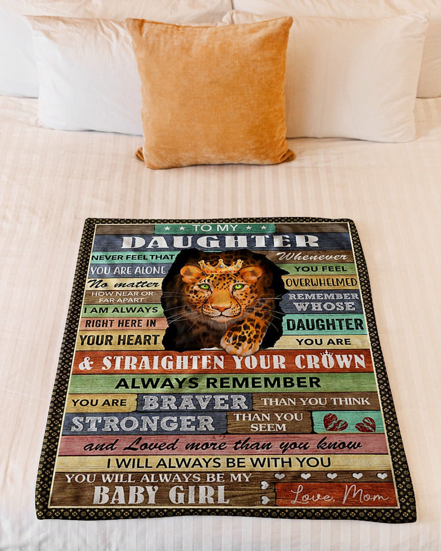 Cheetah Never Feel You Are Alone Panther Mom To Daughter Flannel Blanket For Cozy Bedroom Sofa Decor