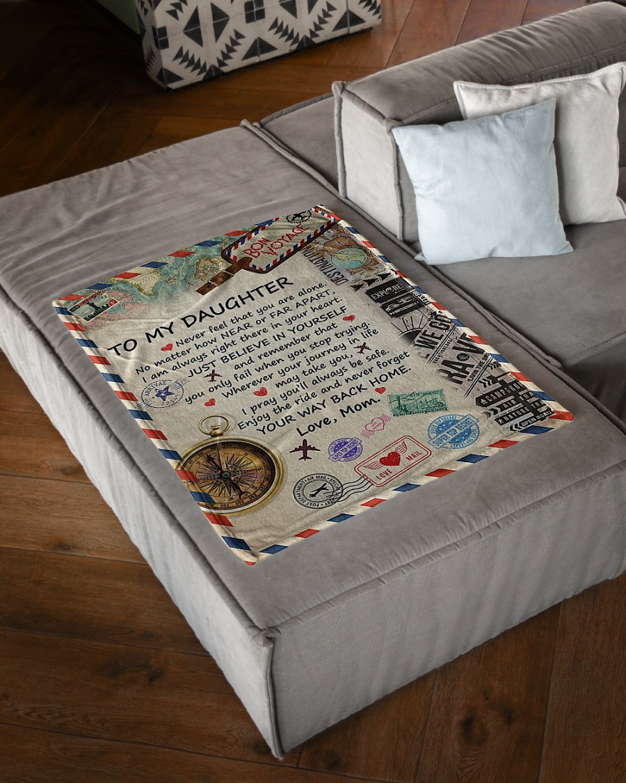 Letter Just Believe In Yourself Daughter Gift Flannel Blanket For Cozy Bedroom Sofa Decor