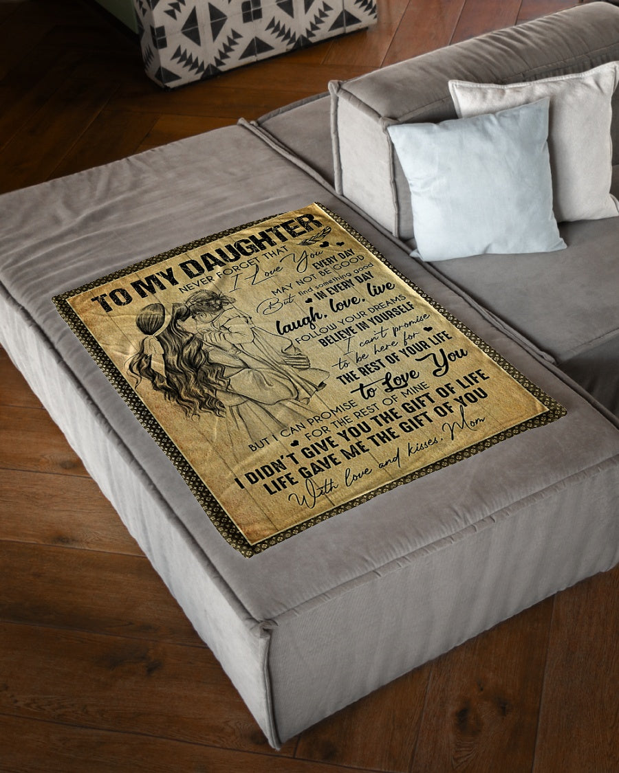 Family The Gift Of Life Daughter Gift Flannel Blanket For Cozy Bedroom Sofa Decor