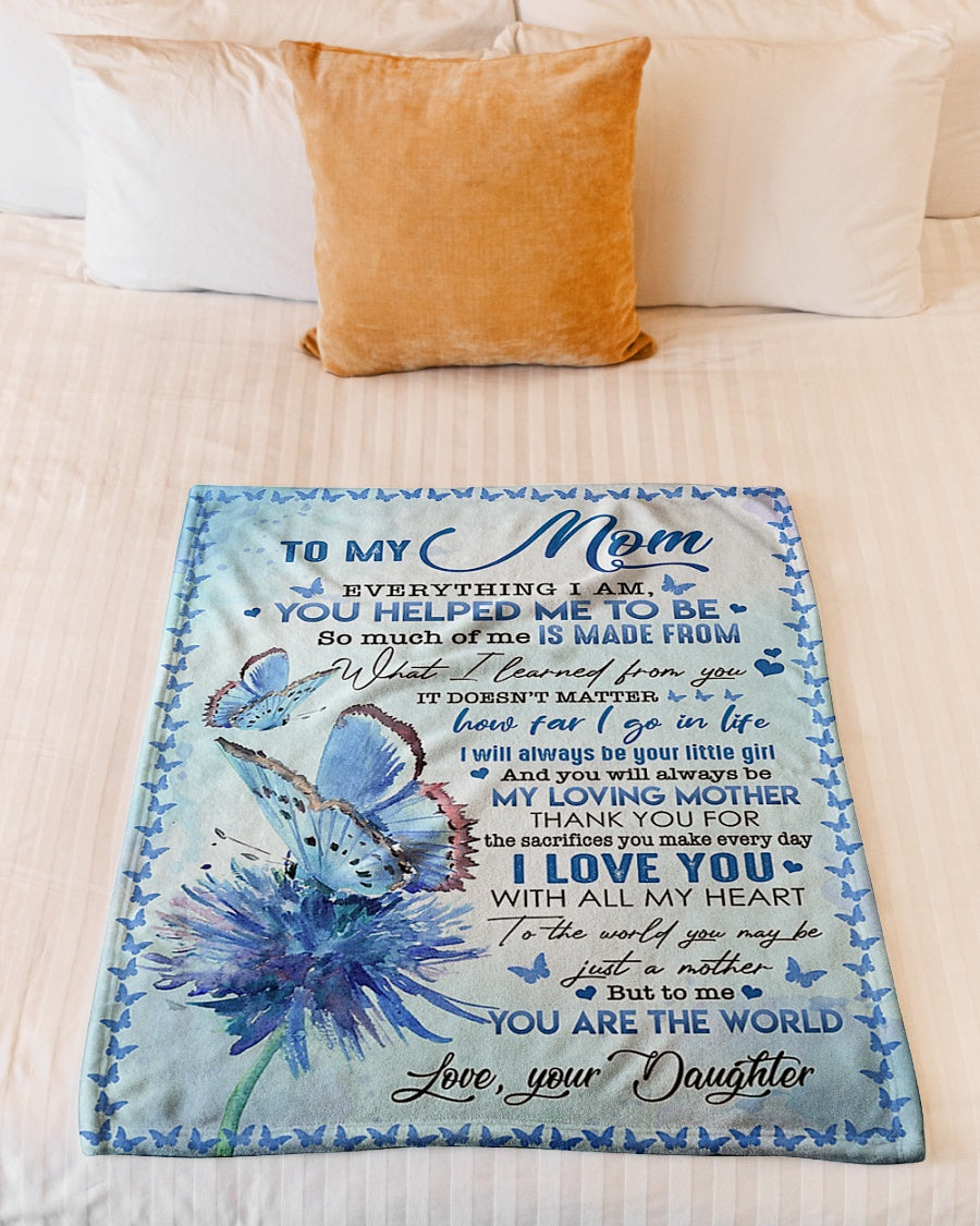Butterfly You Will Always Be My Loving Mother I Love You Flannel Blanket For Cozy Bedroom Sofa Decor