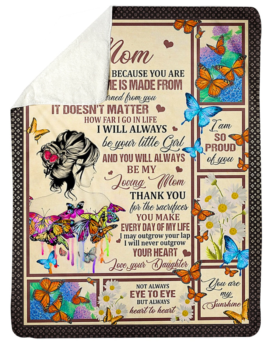 Family I Loved You My Whole Life Mother Flannel Blanket For Cozy Bedroom Sofa Decor