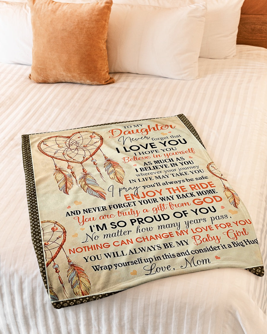 Native Enjoy The Ride Mom To Daughter Flannel Blanket For Cozy Bedroom Sofa Decor