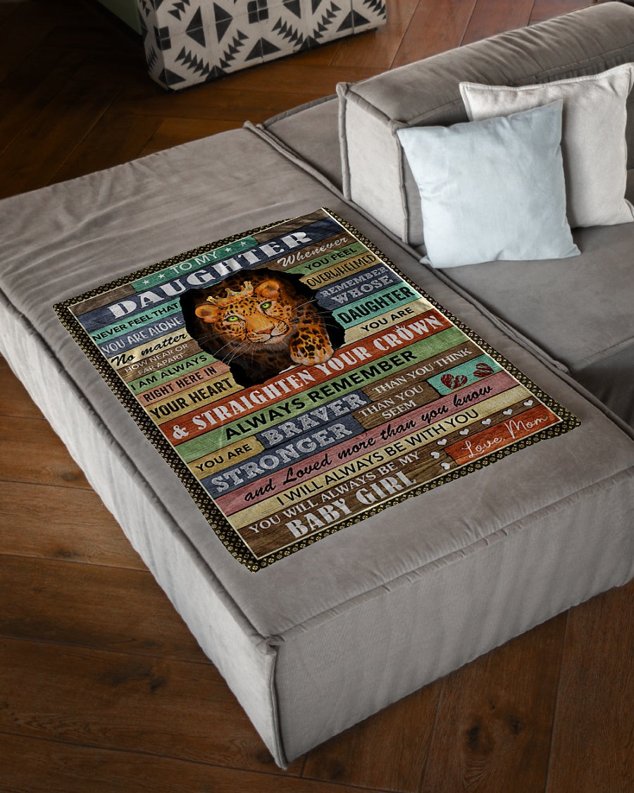 Cheetah Never Feel You Are Alone Panther Mom To Daughter Flannel Blanket For Cozy Bedroom Sofa Decor