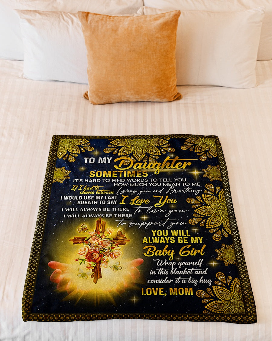 Jesus How Much You Mean To Me Daughter Gift Flannel Blanket For Cozy Bedroom Sofa Decor