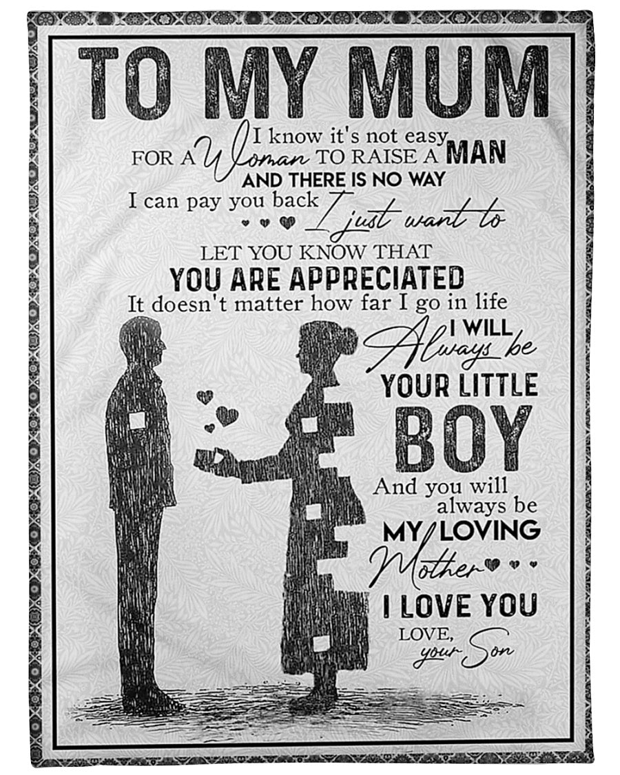 Family You Will Always Be My Loving Mother Flannel Blanket For Cozy Bedroom Sofa Decor