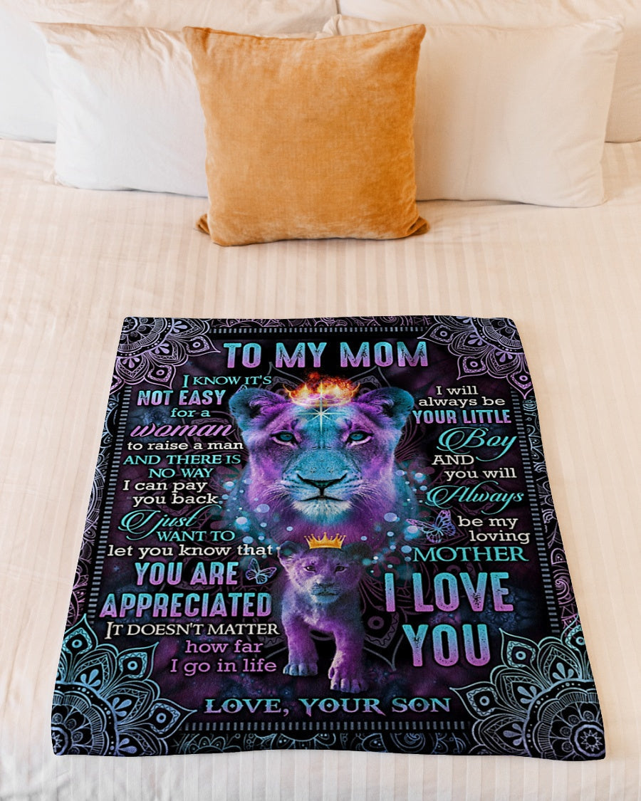 Lion You Will Always Be My Loving Mother Your Little Boy Flannel Blanket For Cozy Bedroom Sofa Decor