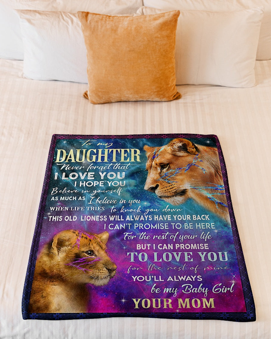 Lion Believe In Yourself Daughter Gift Flannel Blanket For Cozy Bedroom Sofa Decor