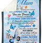 Butterfly You Are My Hero Blue Flannel Blanket For Cozy Bedroom Sofa Decor