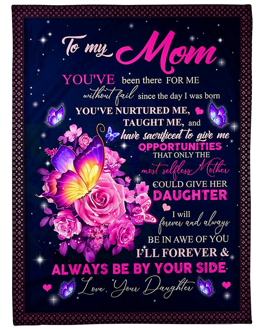 Rose To My Mother Her Daughter Flannel Blanket For Cozy Bedroom Sofa Decor