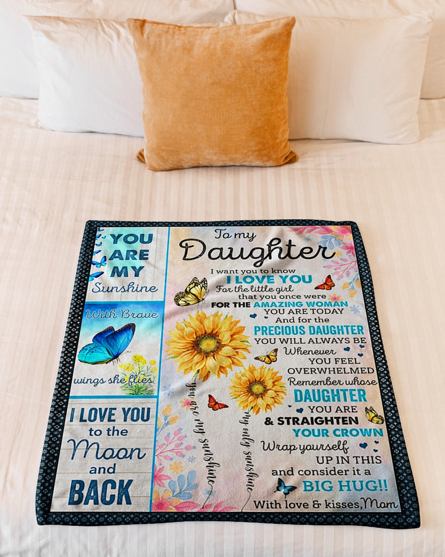 Sunflower I Want You To Know I Love You Mom To Daughter Flannel Blanket For Cozy Bedroom Sofa Decor