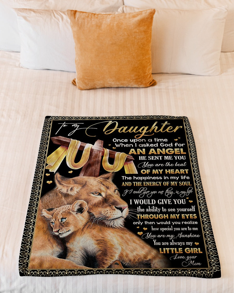 Lion You Are My Sunshine Daughter Gift Flannel Blanket For Cozy Bedroom Sofa Decor