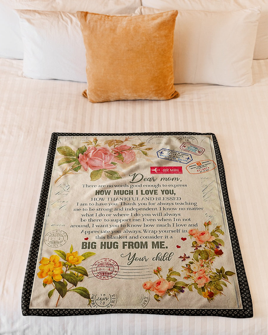 Family To My Mother For Mother Rose Letter Flannel Blanket For Cozy Bedroom Sofa Decor