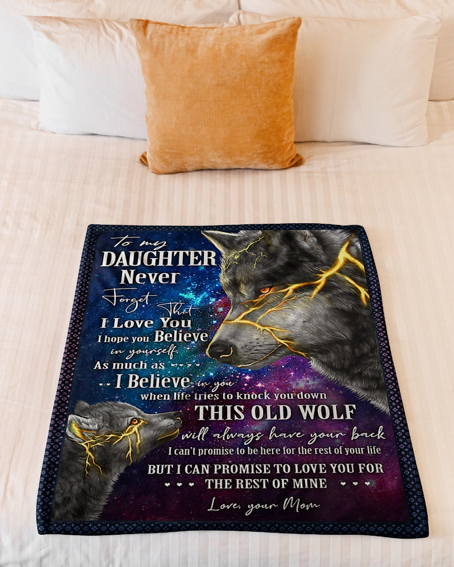 Wolf Believe In Yourself I Love You Flannel Blanket For Cozy Bedroom Sofa Decor