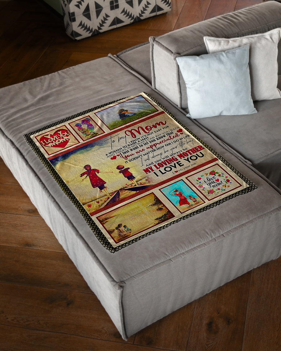 Family To My Mom You Are Appreciated Flannel Blanket For Cozy Bedroom Sofa Decor