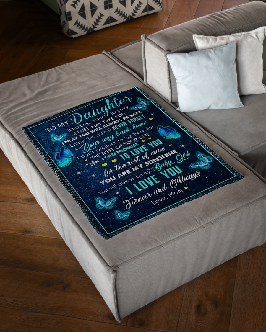 Butterfly Wherever Your Journey In Life Flannel Blanket For Cozy Bedroom Sofa Decor