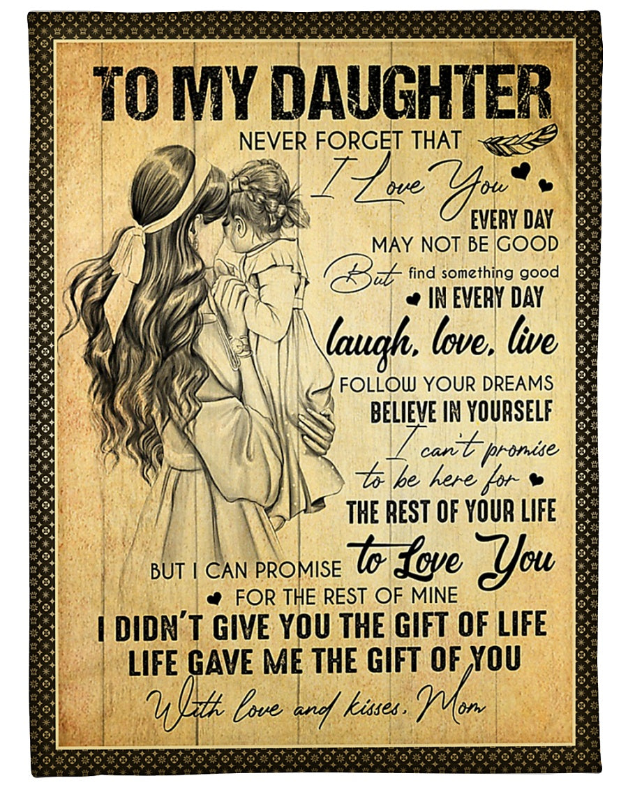 Family The Gift Of Life Daughter Gift Flannel Blanket For Cozy Bedroom Sofa Decor