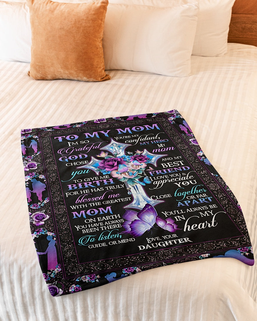God To My Mom I Love You And Appreciate You Flannel Blanket For Cozy Bedroom Sofa Decor