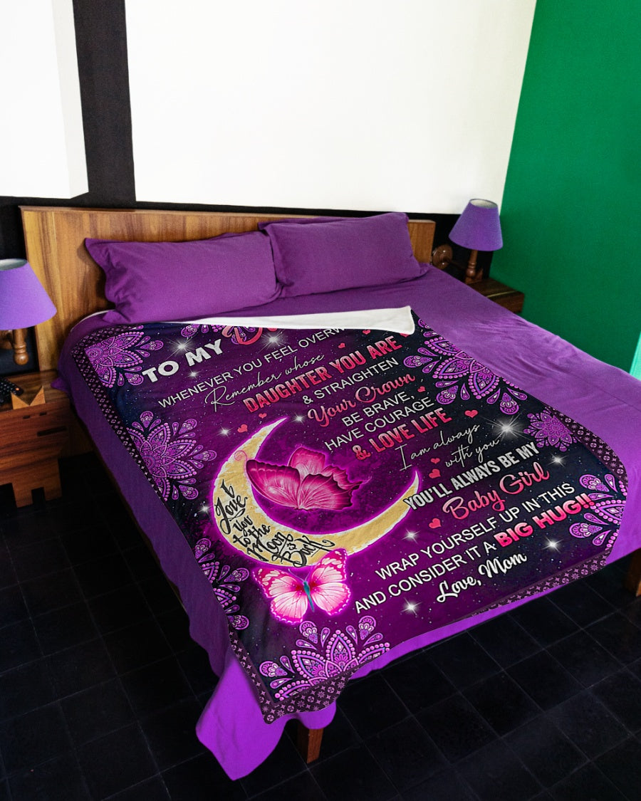 Butterfly I Am Always With You Daughter Gift Flannel Blanket For Cozy Bedroom Sofa Decor