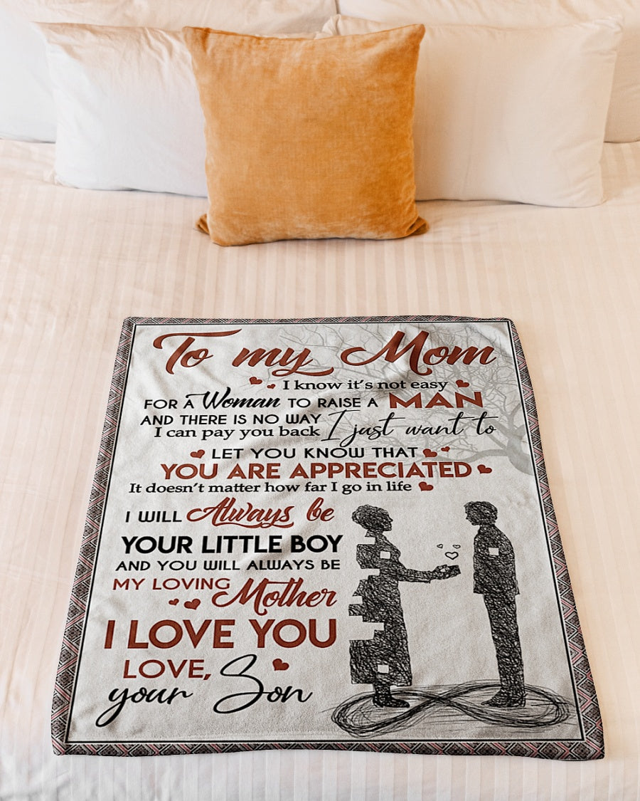 Family I Love You To The Moon And Back My Loving Mother Flannel Blanket For Cozy Bedroom Sofa Decor