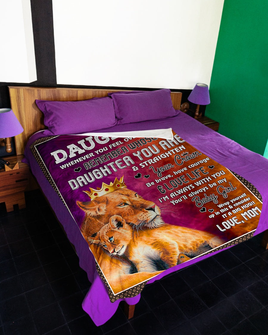 Lion I'm Always With You Daughter Gift Flannel Blanket For Cozy Bedroom Sofa Decor
