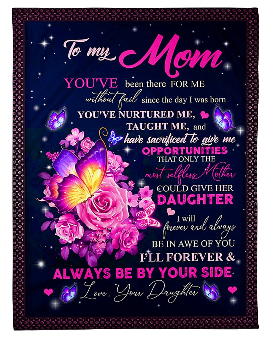 Rose To My Mother Her Daughter Flannel Blanket For Cozy Bedroom Sofa Decor