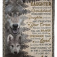 Wolf Big Hug Mom To Daughter Flannel Blanket For Cozy Bedroom Sofa Decor