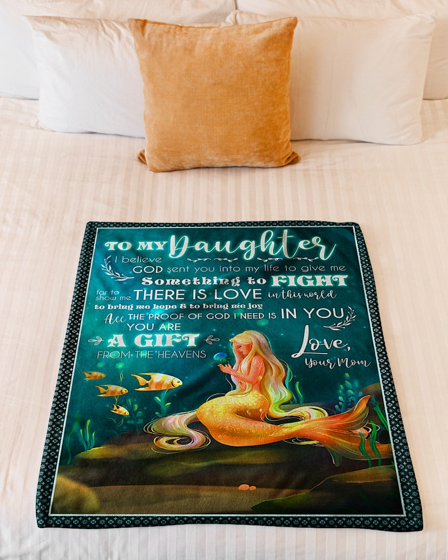 Mermaid God Sent You Into My Life Mom To Daughter Flannel Blanket For Cozy Bedroom Sofa Decor
