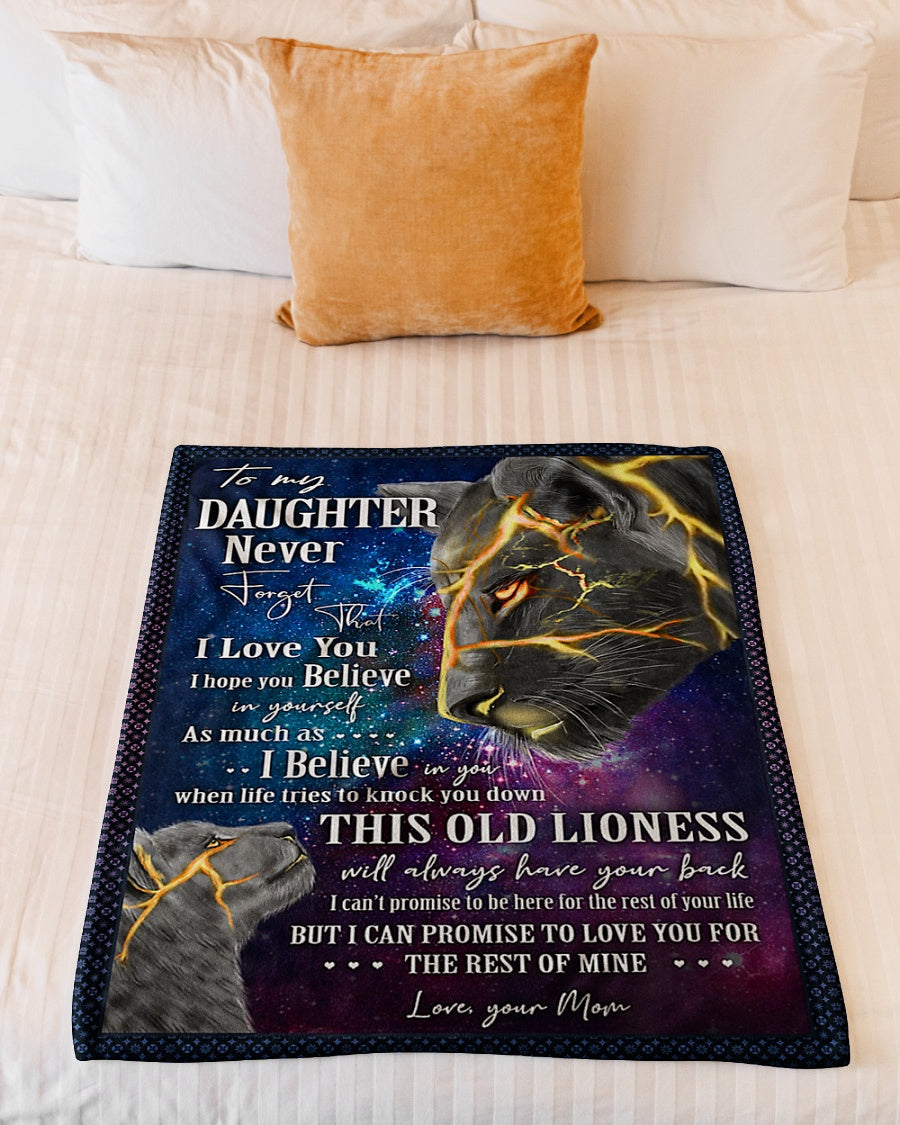 Lion Believe In Yourself Daughter Gift Flannel Blanket For Cozy Bedroom Sofa Decor