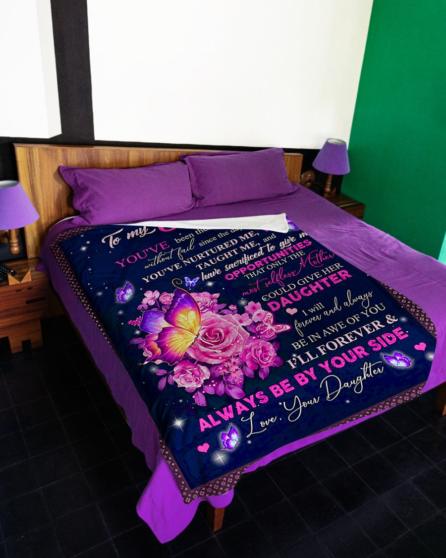 Rose To My Mother Her Daughter Flannel Blanket For Cozy Bedroom Sofa Decor
