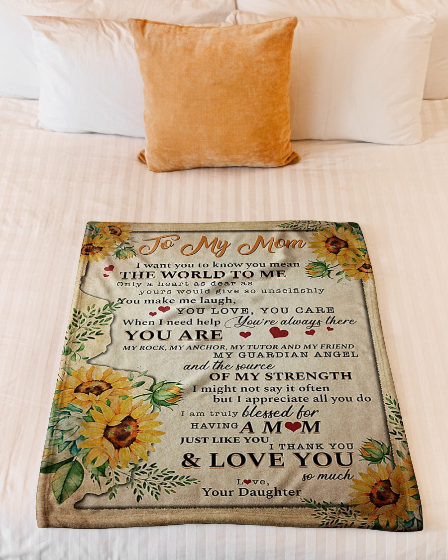 Sunflower I Love You With All My Heart Flannel Blanket For Cozy Bedroom Sofa Decor