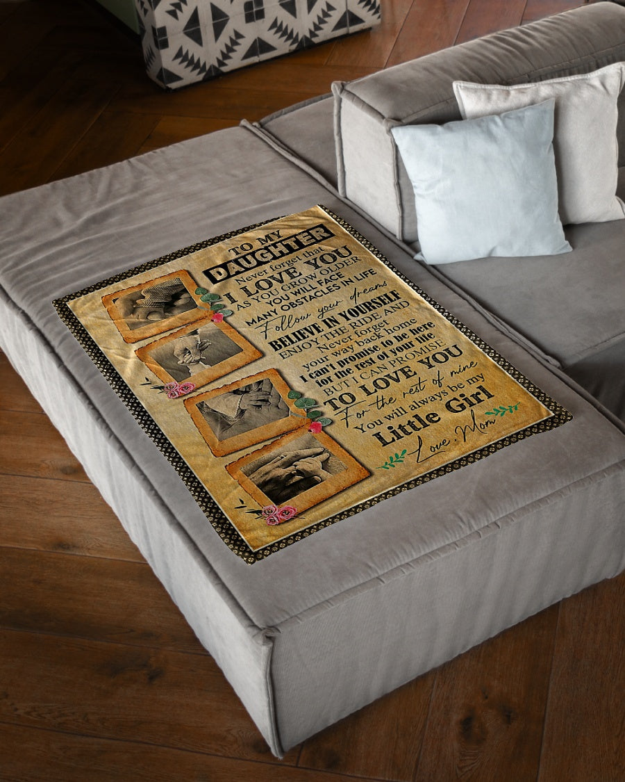 Family Follow Your Dreams Daughter Gift Flannel Blanket For Cozy Bedroom Sofa Decor